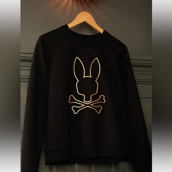 PSYCHO BUNNY WOMENS BEAUMONT SWEATSHIRT. Black. SZ M  NWOT - Picture 1 of 7